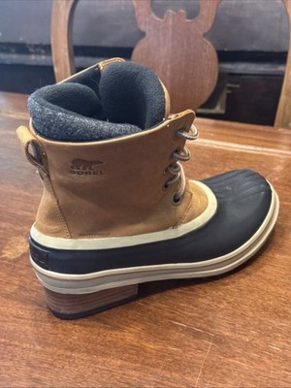 Sorel Slim Pack III Lace Leather Boots Women’s Size 8 Khaki - Picture 10 of 15